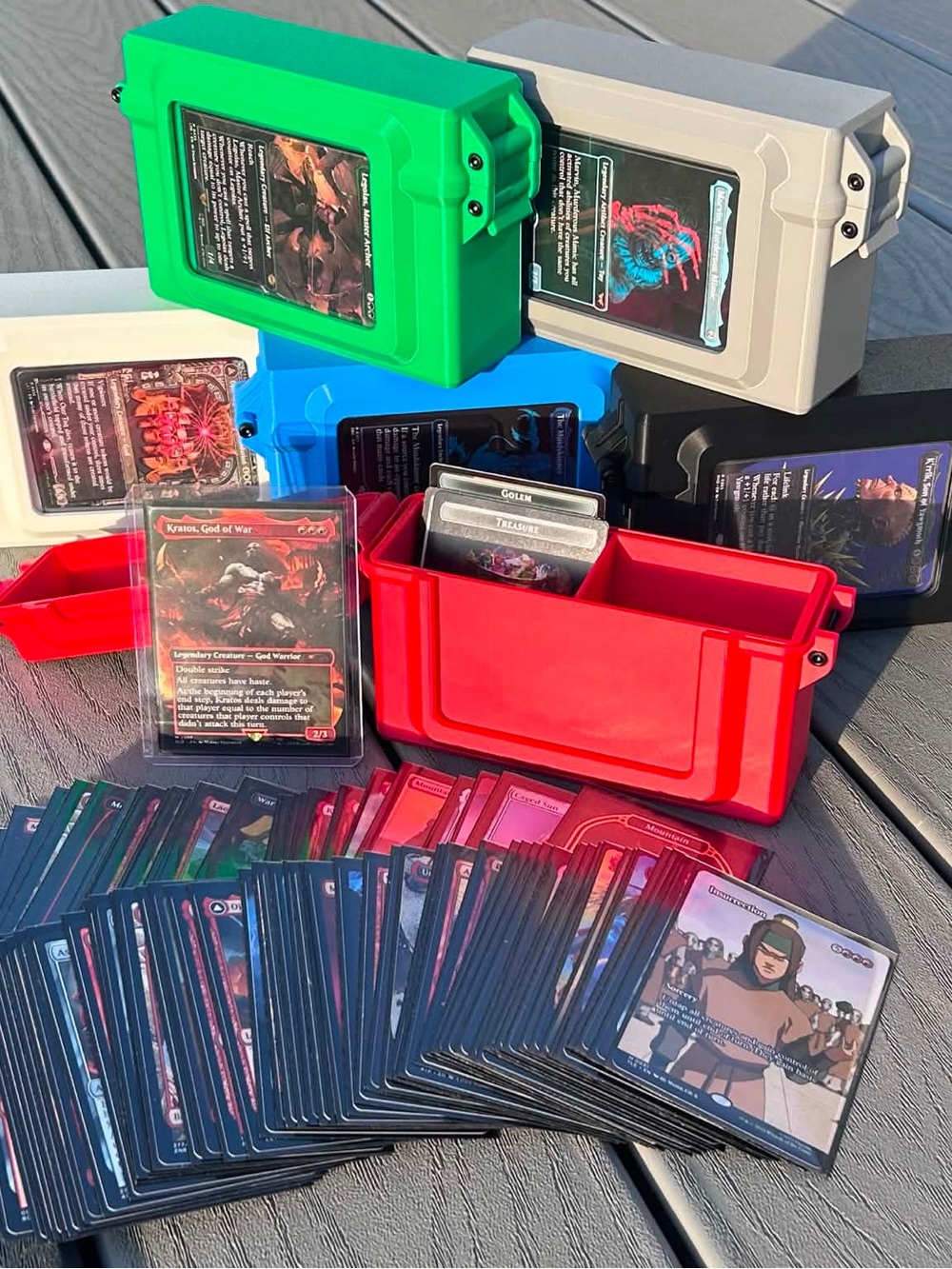 TCG / MTG Slim Rugged Deckbox - 3D Printed Commander Deck Box (Magic/Pokemon